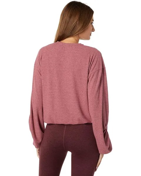 Свитер THRIVE SOCIETE Ruched Surplice Pullover, цвет Heather Cranberry