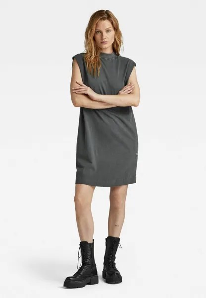 Платье из джерси RIVETED LOOSE G-Star, цвет grey asphalt gd