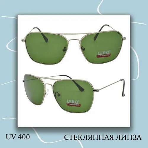 Солнцезащитные очки LERO, серебряный, зеленый