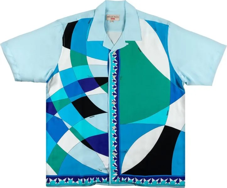 Рубашка Supreme x Emilio Pucci Short-Sleeve Shirt 'Blue', разноцветный