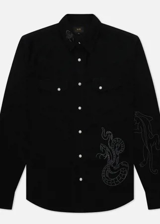Мужская рубашка Edwin Westward Wayward Black Left Denim 10 Oz, цвет чёрный, размер L
