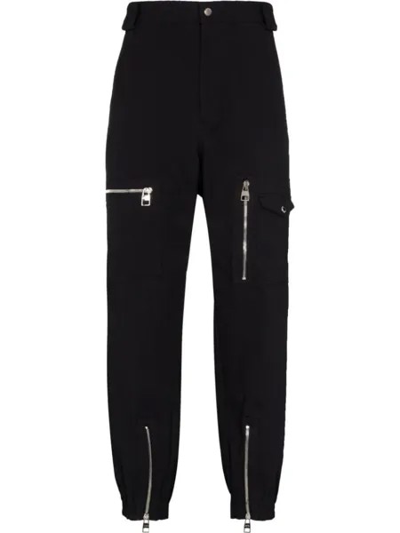 Зауженные брюки с молниями Alexander McQueen, черный