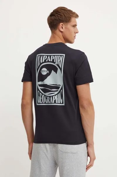 Хлопковая футболка S-Mele Napapijri, черный