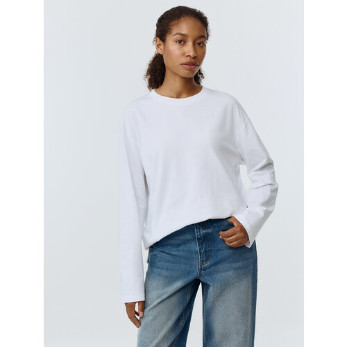 Лонгслив Sela Anna Oversize fit, размер S INT, белый
