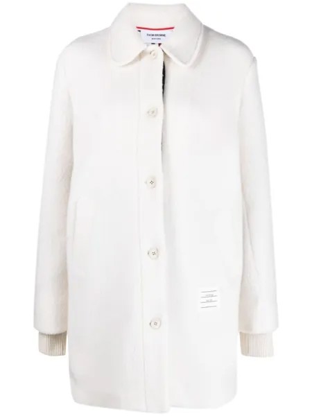 Шерстяное пальто с полосками RWB Thom Browne, белый