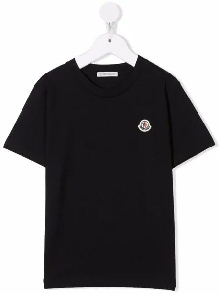 Moncler Enfant футболка с нашивкой-логотипом