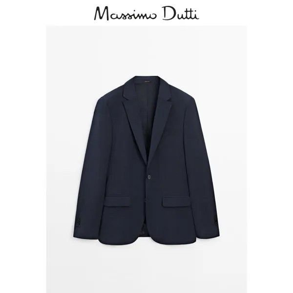Пиджак мужской Massimo Dutti с узором, темно-синий
