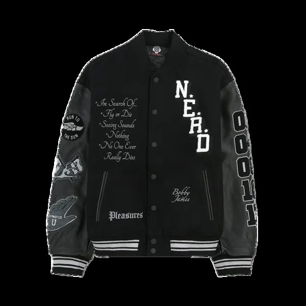 Куртка Pleasures Nerd Varsity 'Black', черный