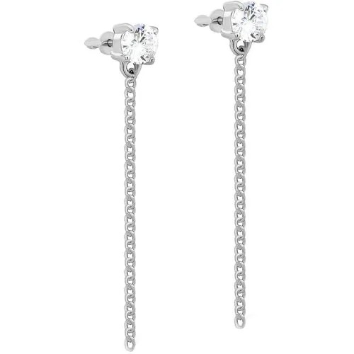 Серьги с подвесками KABAROVSKY, серебро, 925 проба, фианит