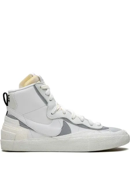 Nike высокие кеды Blazer Mid из коллаборации с Sacai, белый