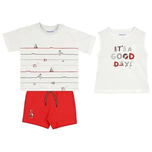 Комплект одежды  Mayoral для мальчиков, майка и шорты и футболка, повседневный стиль, размер 92, мультиколор