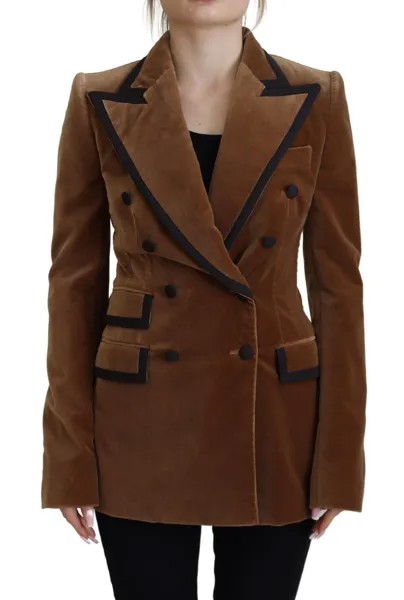 Куртка DOLCE - GABBANA Хлопковый коричневый двубортный пиджак IT40/US6/S 3230usd