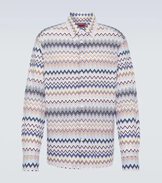 Рубашка из хлопка с зигзагом Missoni, мультиколор