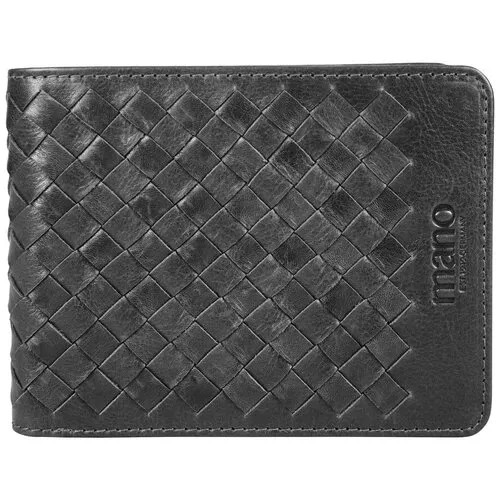 Бумажник Mano, фактура плетеная, черный