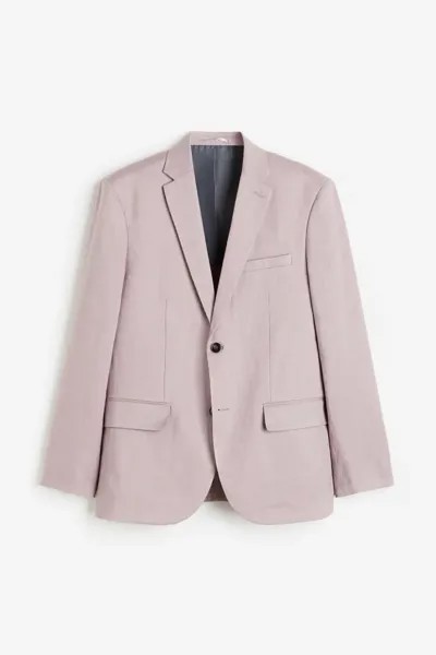 Пиджак H&M Slim Fit Linen, розовый
