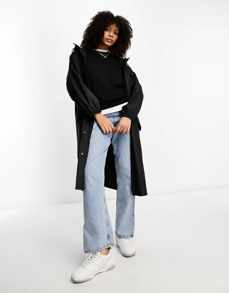 Черная водонепроницаемая прорезиненная парка ASOS