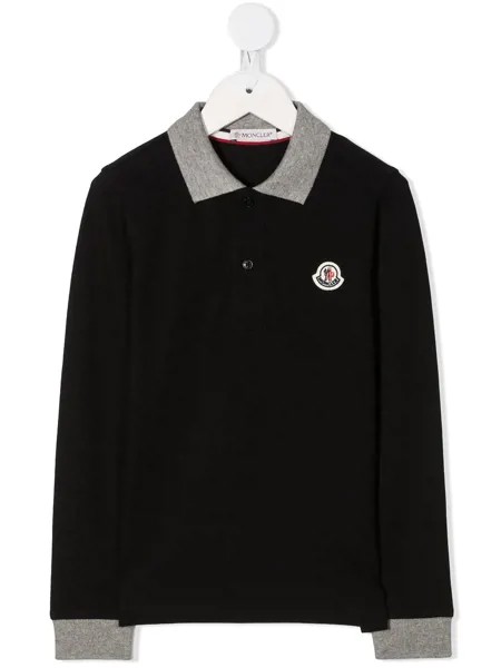 Moncler Enfant рубашка поло с нашивкой-логотипом
