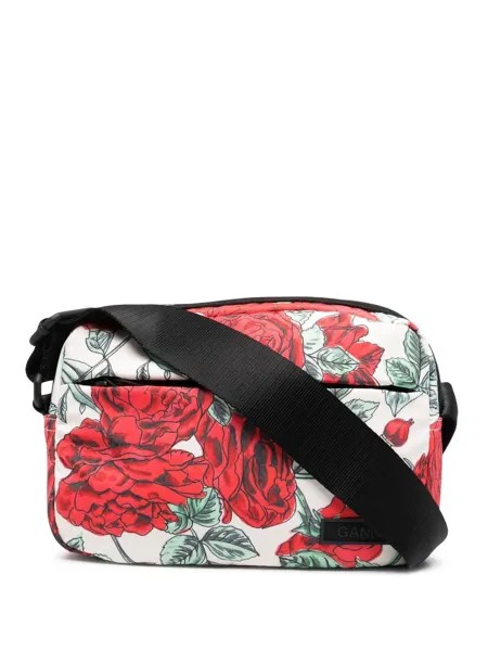 GANNI сумка через плечо с нашивкой-логотипом и цветочным принтом