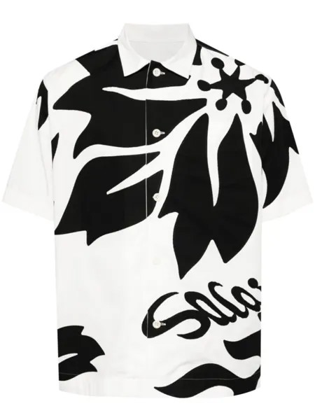 Sacai рубашка с цветочным принтом, белый