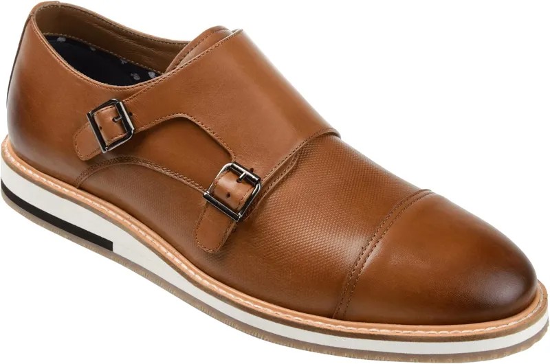 Оксфорды Thatcher Cap Toe Monk Strap Dress Shoe Thomas & Vine, цвет Cognac