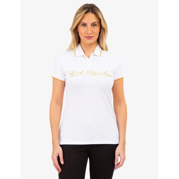 Футболка-поло U.S. Polo Assn. Lurex Script Tipped, белый