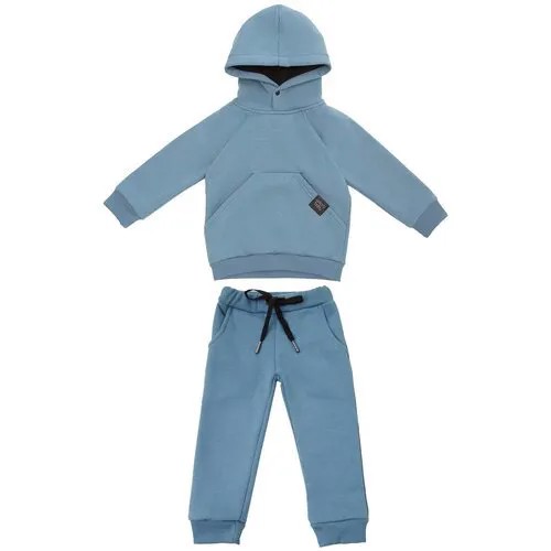 Костюм детский Amarobaby Mono ( худи и брюки), футер 360гр с начесом, синий, размер 116