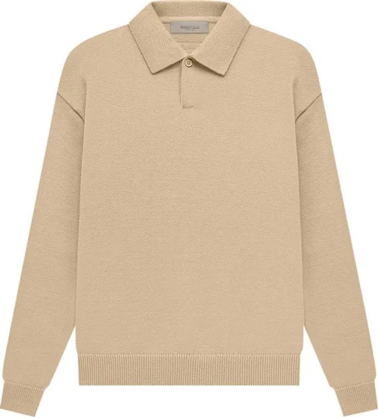 Лонгслив Fear of God Essentials Knit Long-Sleeve Polo 'Sand', загар