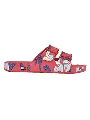 Женские шлепанцы TOMMY HILFIGER с красным цветочным логотипом и круглым носком без шлепанцов 9 M