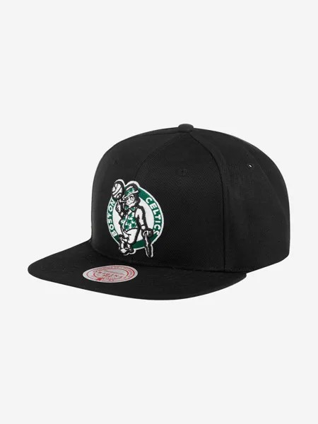 Бейсболка с прямым козырьком MITCHELL NESS HHSS2976-BCEYYPPPBLCK Boston Celtics NBA (черный), Черный