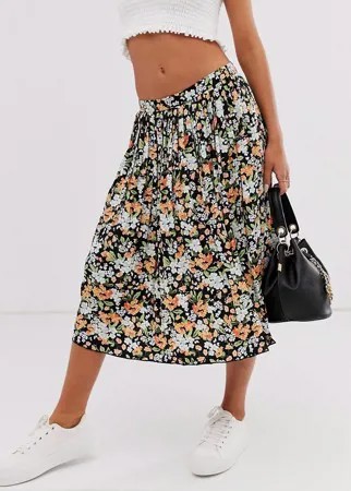 Разноцветная юбка миди с цветочным принтом Pimkie-Мульти