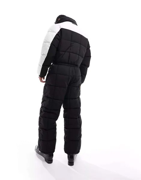 ASOS Черно-белый водоотталкивающий лыжный костюм-пуховик
