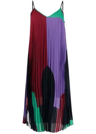 Essentiel Antwerp плиссированное платье миди в стиле колор-блок