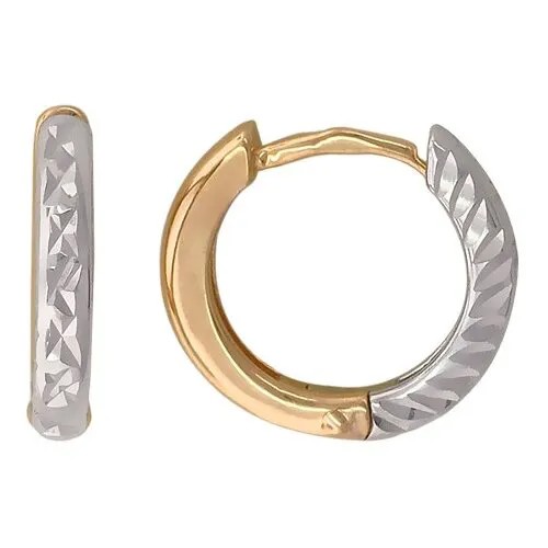 Серьга Эстет, комбинированное золото, 585 проба
