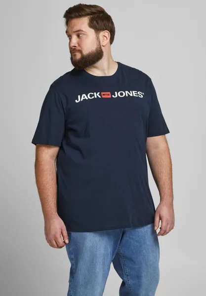 Футболка с принтом JJECORP LOGO TEE CREW NECK Jack & Jones, темно-синий пиджак