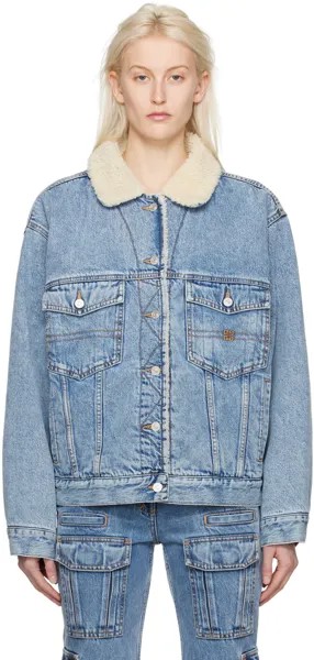 Синяя джинсовая куртка с эффектом потертостей Givenchy
