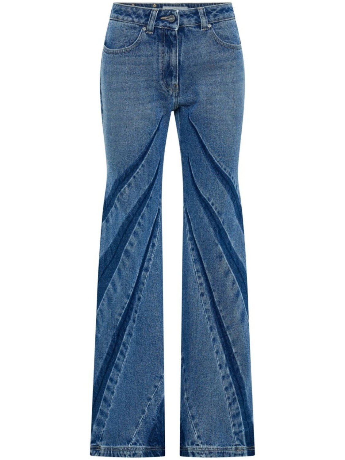Джинсы bootcut с вытачками Dion Lee, синий