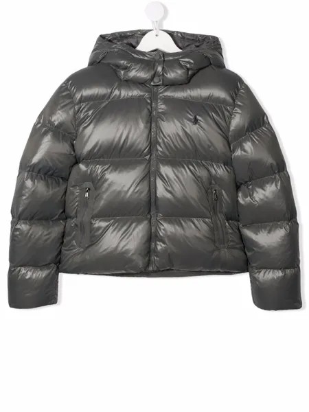 Ralph Lauren Kids пуховик с вышитым логотипом