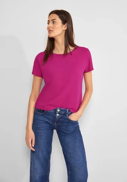 Топ-рубашка STREET ONE, однотонный, цвет Magnolia Pink