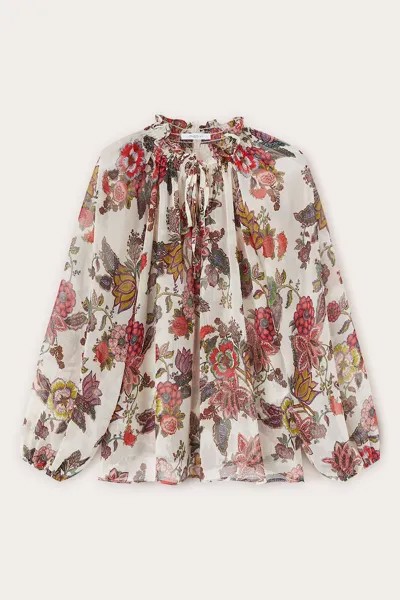Блузка с цветочным принтом Motivi, коричневый