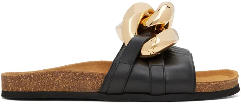 Черные шлепанцы с цепочками JW Anderson
