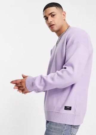 Джемпер в стиле oversized сиреневого цвета с круглым вырезом Bershka-Фиолетовый цвет