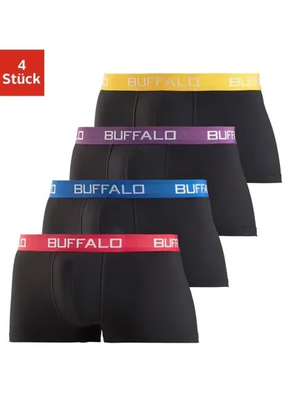 Боксеры Buffalo (4 шт.) хипстерской формы с контрастным поясом, черный