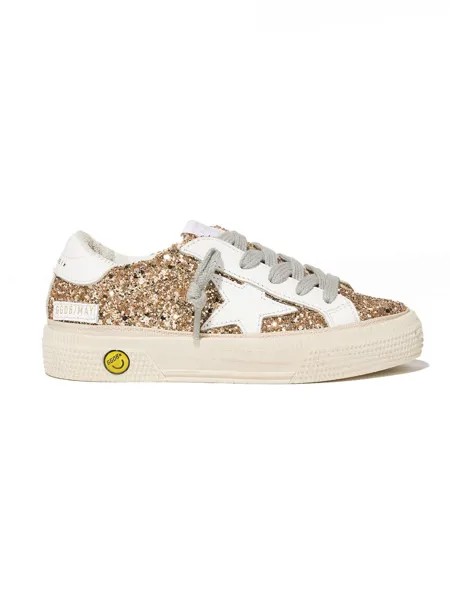 Golden Goose Kids кеды Superstar с блестками