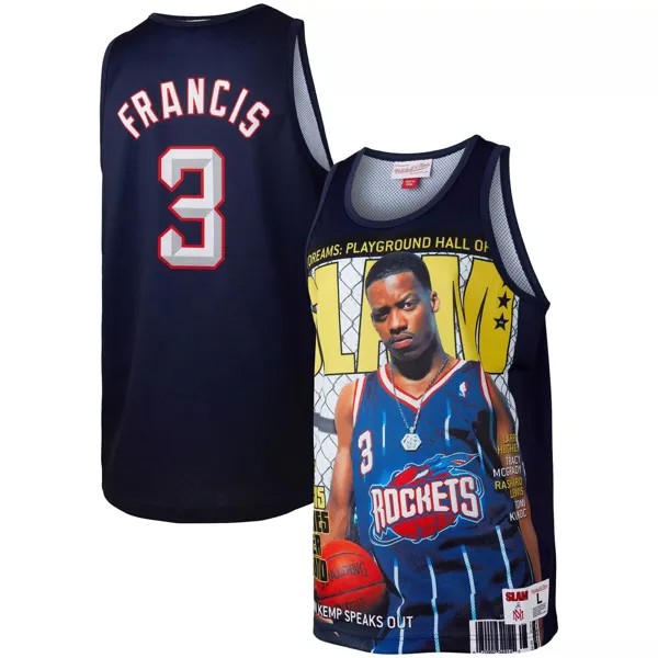 Мужская майка Mitchell & Ness Steve Francisco Houston Rockets Slam Player темно-синего цвета