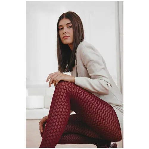 Колготки  Gabriella, 60 den, без шортиков, размер 4, бордовый