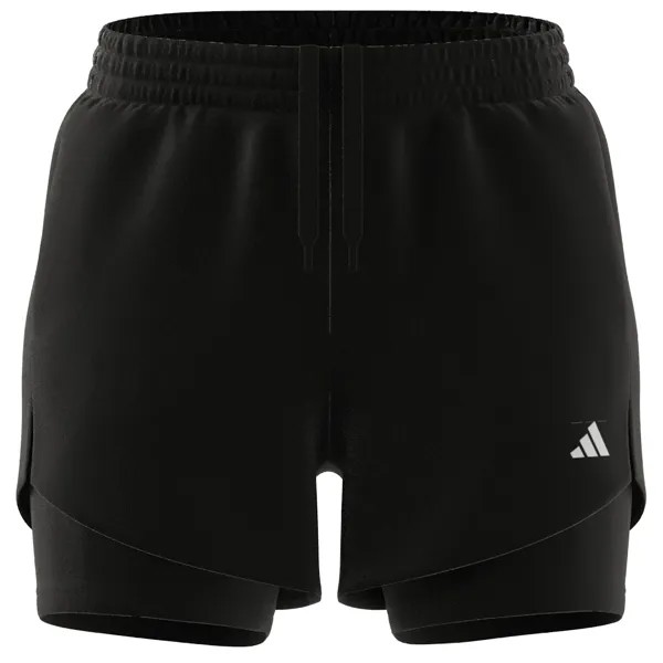 Шорты для бега Adidas Women's Min 2in1 Shorts, цвет Black/White