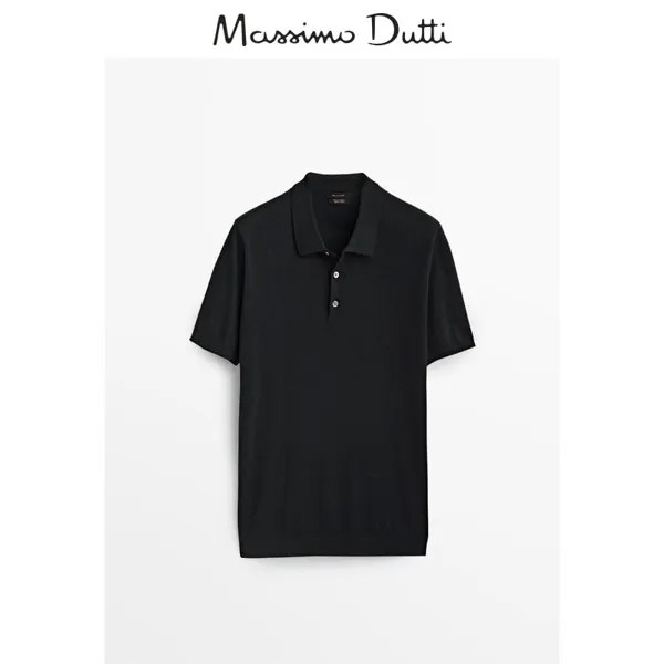 Рубашка-поло Massimo Dutti мужская, черный