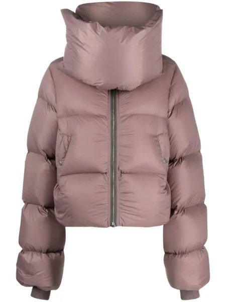 Rick Owens пуховик с воротником-воронкой, фиолетовый