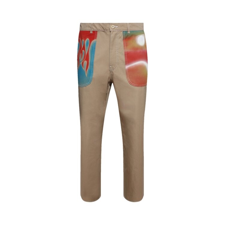 Брюки The Elder Statesman Silvano Airbrush Trust Pant, цвет Khaki/Multicolor
