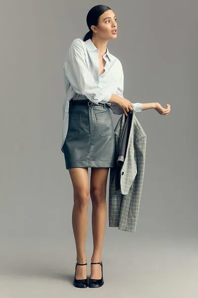 Мини-юбка Maeve Colette из искусственной кожи, синий